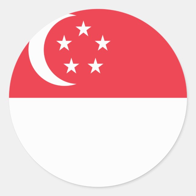 Sticker Rond Drapeau de Singapour (Devant)