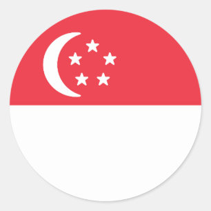 Sticker Rond Drapeau de Singapour