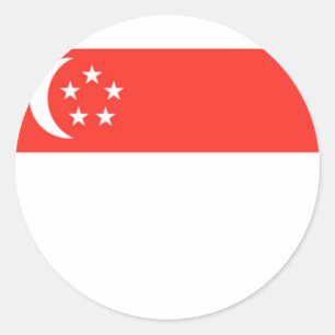 Sticker Rond Drapeau de Singapour