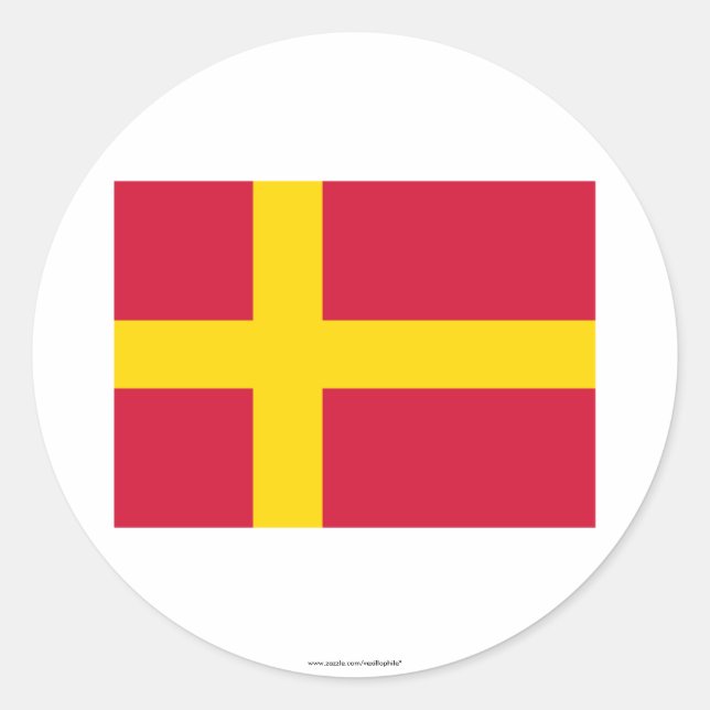 Sticker Rond Drapeau de Skåneland (Devant)