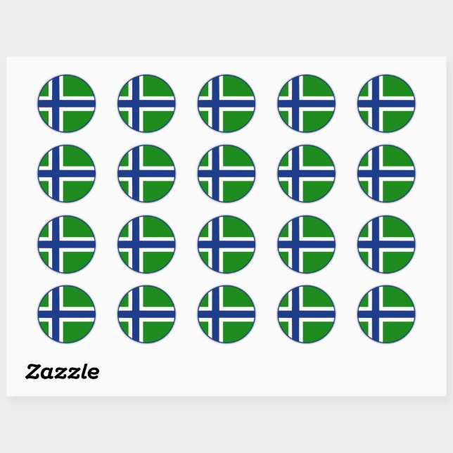 Sticker Rond Drapeau de South Uist (Feuille)