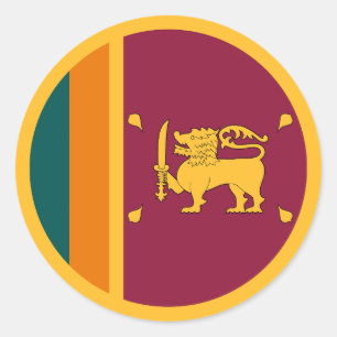 Sticker Rond Drapeau de Sri Lanka