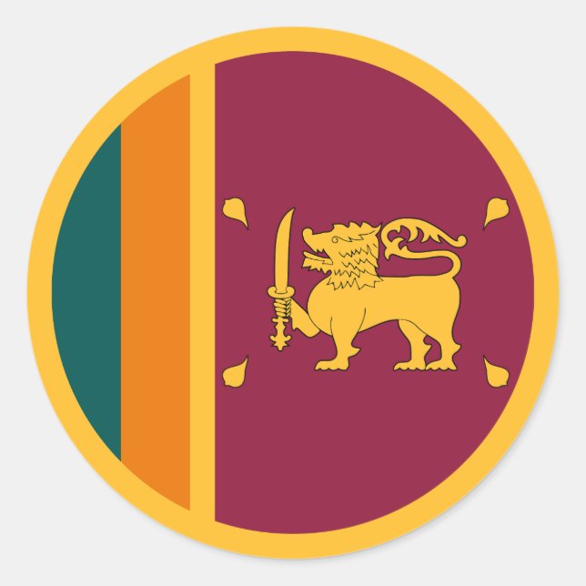 Sticker Rond Drapeau de Sri Lanka (Devant)