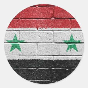Sticker Rond Drapeau de Syrie