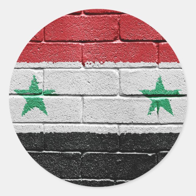 Sticker Rond Drapeau de Syrie (Devant)