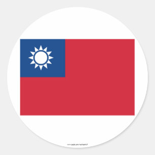 Sticker Rond Drapeau de Taïwan