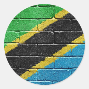 Sticker Rond Drapeau de Tanzanie