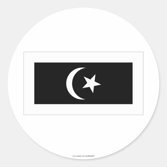 Sticker Rond Drapeau de Terengganu (Devant)