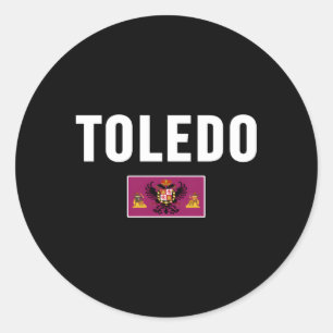 Sticker Rond Drapeau de Tolède Espagne