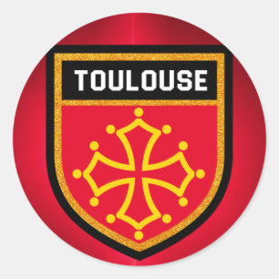 Sticker Rond Drapeau de Toulouse