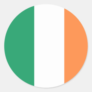 Sticker Rond Drapeau de tricolore irlandais patriotique Saint P