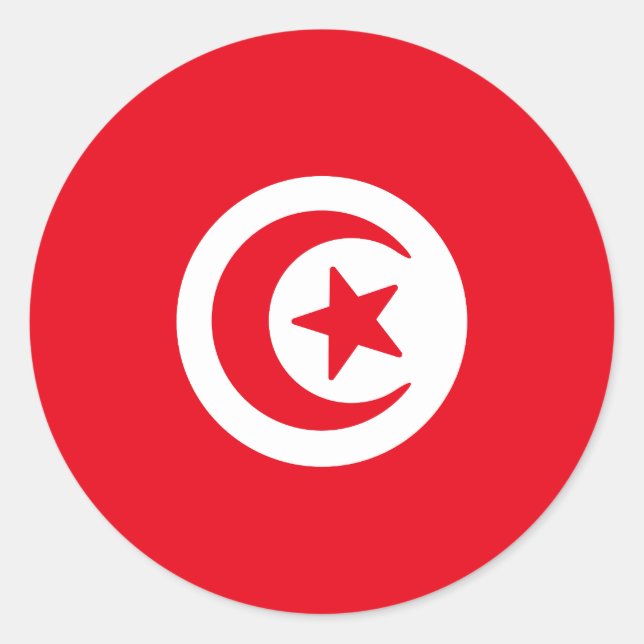 Sticker Rond Drapeau de Tunisie (Devant)