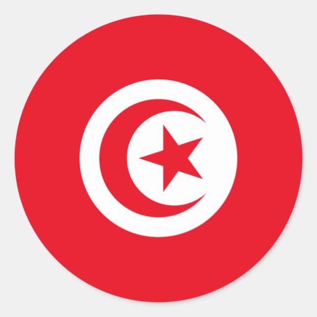 Sticker Rond Drapeau de Tunisie (Devant)