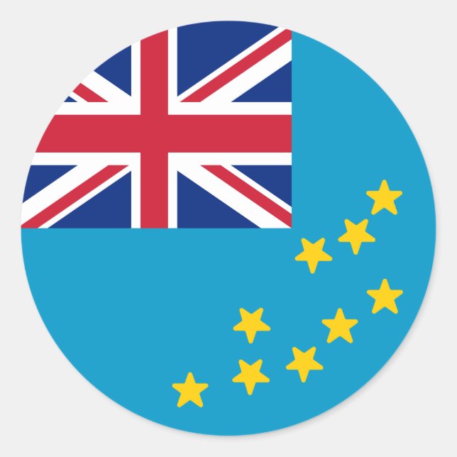 Sticker Rond Drapeau de Tuvalu (Devant)