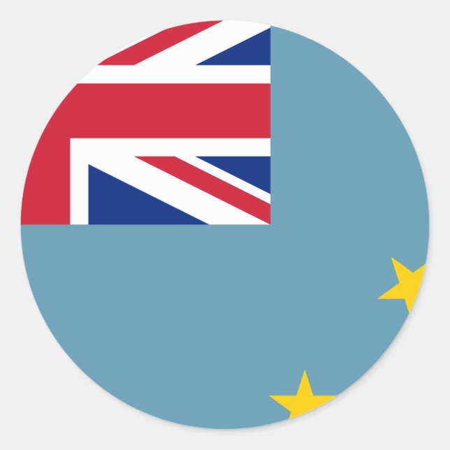 Sticker Rond Drapeau de Tuvalu (Tuvaluan) (Devant)