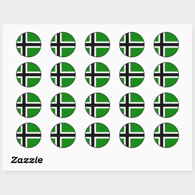 Sticker Rond Drapeau de Vinland (Feuille)
