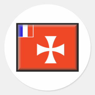 Sticker Rond Drapeau de Wallis et Futuna