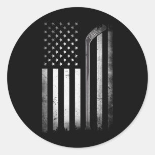 Sticker Rond Drapeau d'entraînement de hockey sur glace américa