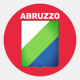Sticker Rond Drapeau des Abruzzes (Italie)