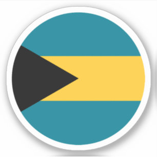 Sticker rond drapeau des Bahamas