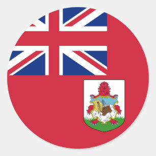 Sticker Rond Drapeau des Bermudes