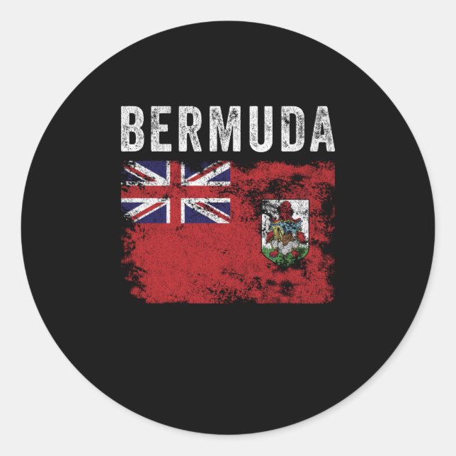 Sticker Rond Drapeau des Bermudes en détresse - Drapeau des Ber (Devant)