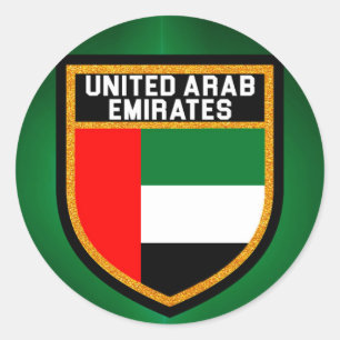 Sticker Rond Drapeau des Emirats Arabes Unis