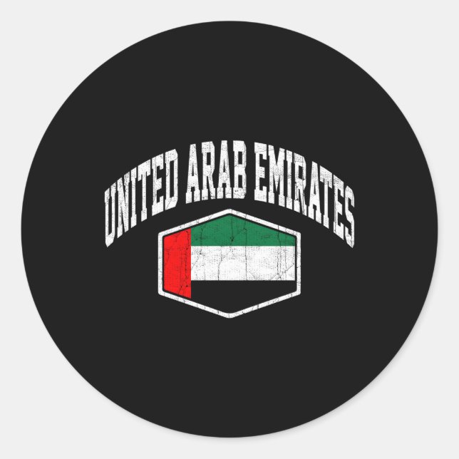 Sticker Rond Drapeau des Émirats arabes unis (Devant)