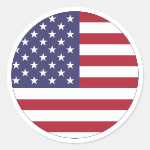 Sticker Rond Drapeau des États-Unis
