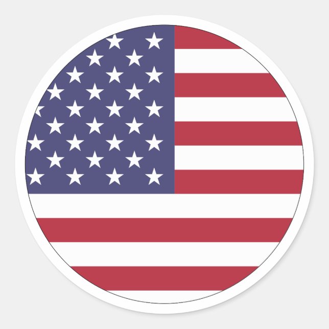 Sticker Rond Drapeau des États-Unis (Devant)