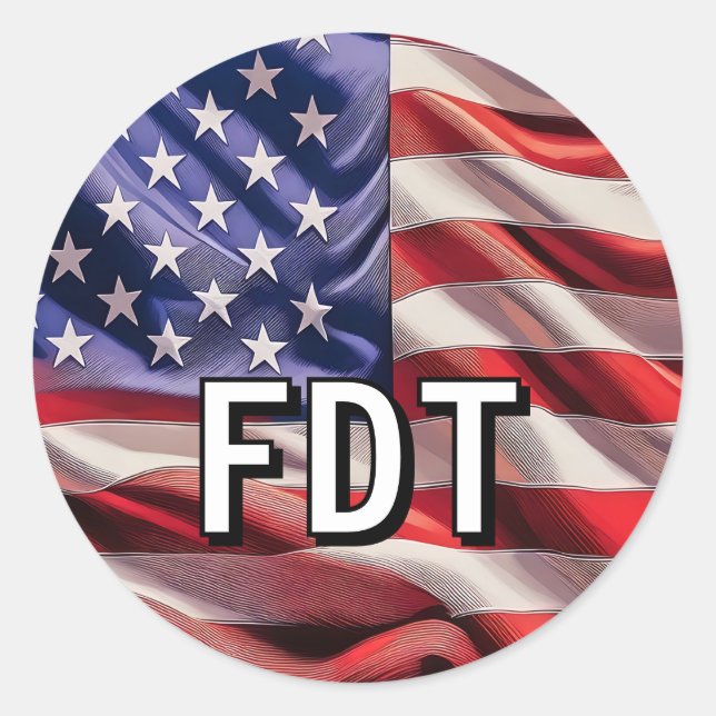 Sticker Rond Drapeau des États-Unis d'Amérique (Devant)