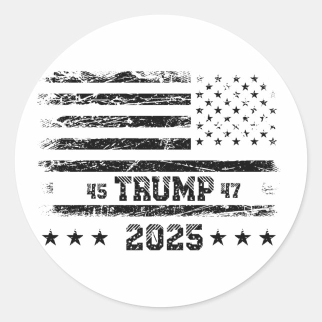 Sticker Rond Drapeau des Etats-Unis.Donald Trump. (Devant)