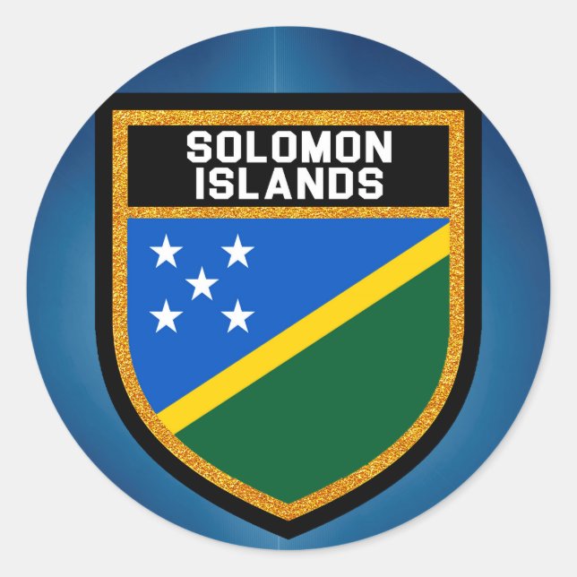 Sticker Rond Drapeau des Îles Salomon (Devant)