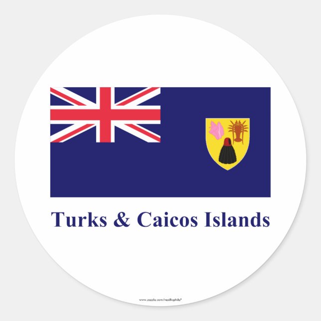 Sticker Rond Drapeau des îles Turques et Caïques (Devant)
