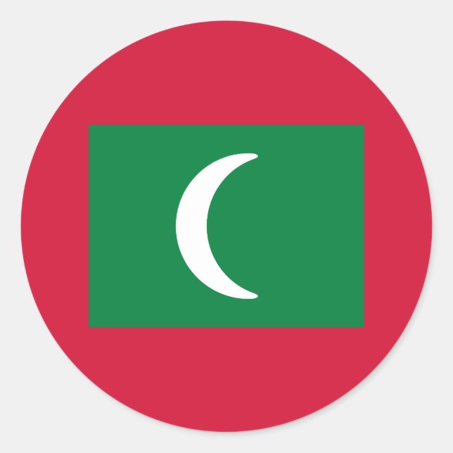Sticker Rond Drapeau des Maldives (Devant)