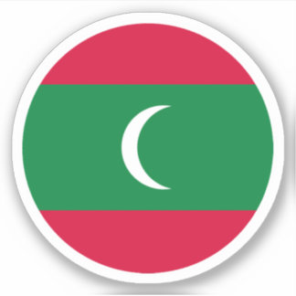 Sticker rond Drapeau des Maldives
