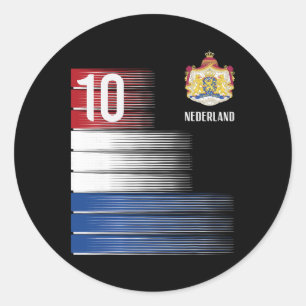 Sticker Rond Drapeau des Pays-Bas 10 Orange Néerlandais Hommes
