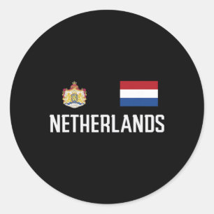 Sticker Rond Drapeau des Pays-Bas Footbyll Football Fan Hommes
