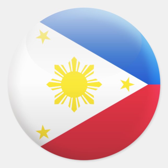 Sticker Rond Drapeau des Philippines (Devant)