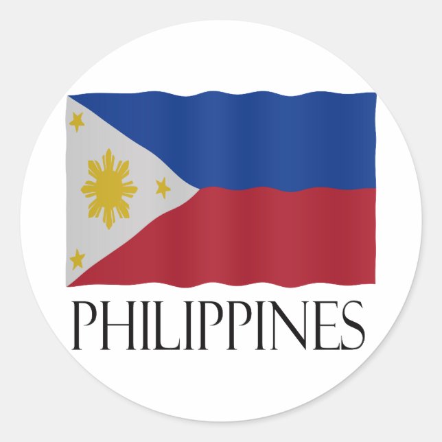 Sticker Rond drapeau des Philippines (Devant)