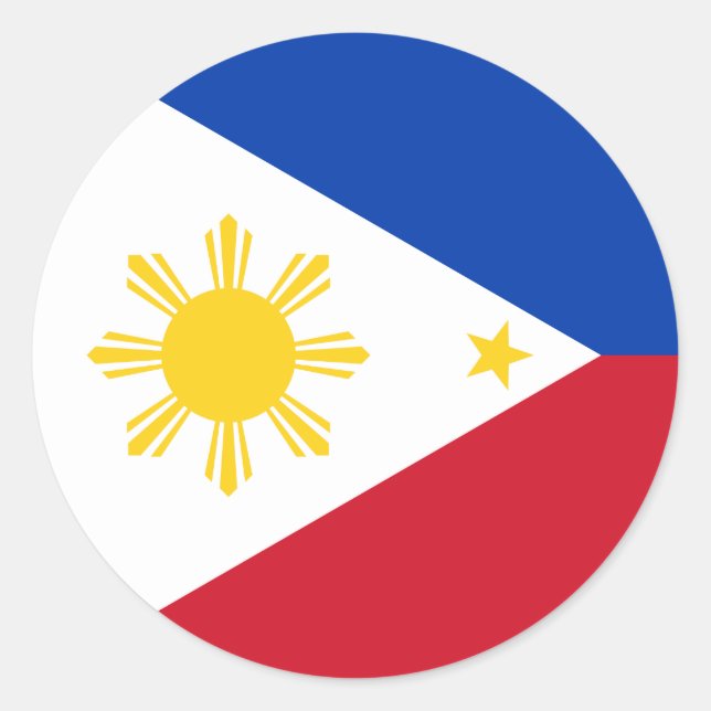 Sticker Rond Drapeau des Philippines Drapeau philippin (Devant)