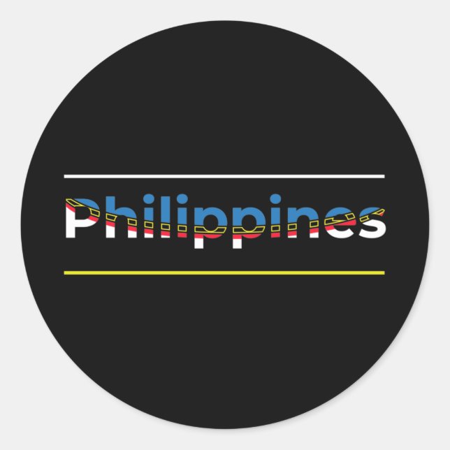 Sticker Rond Drapeau des Philippines - Lettres Patriotique Cuto (Devant)