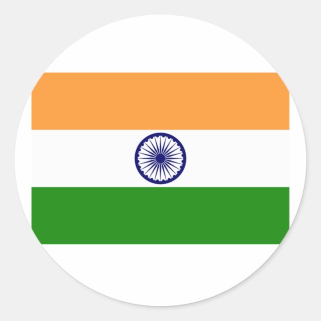 Sticker Rond Drapeau des produits indiens (Devant)