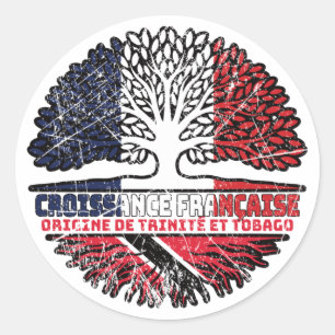 Sticker Rond Drapeau des racines d'arbre France France Trinité-