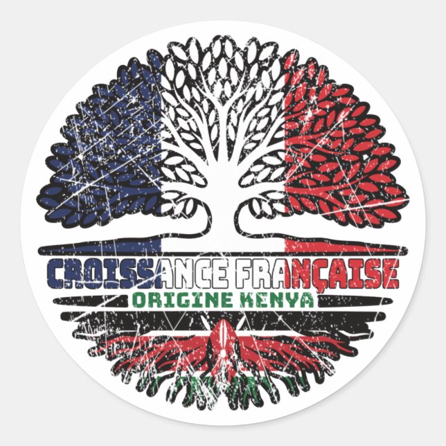 Sticker Rond Drapeau des racines d'arbres du Kenya (Devant)