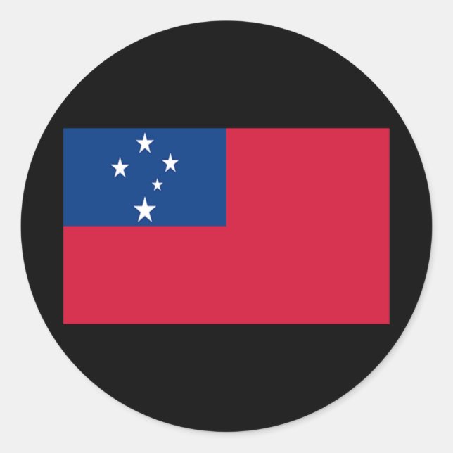 Sticker Rond Drapeau des Samoa (Devant)