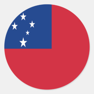 Sticker Rond Drapeau des Samoa