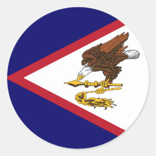 Sticker Rond Drapeau des Samoa américaines