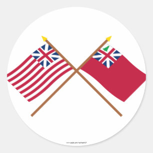 Sticker Rond Drapeau des syndicats et drapeau grands croisés d