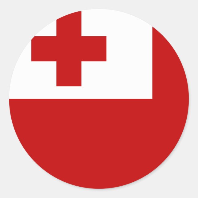 Sticker Rond Drapeau des Tonga (Devant)